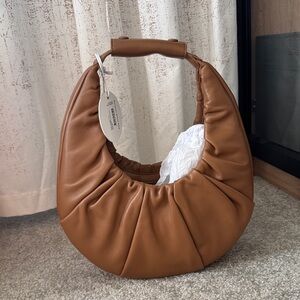 STAUD Soft Moon Mushroom Leather Hobo Bag